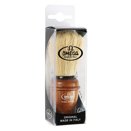 Помазок для бритья из ясеня Omega с деревянной ручкой из кабаньего волоса