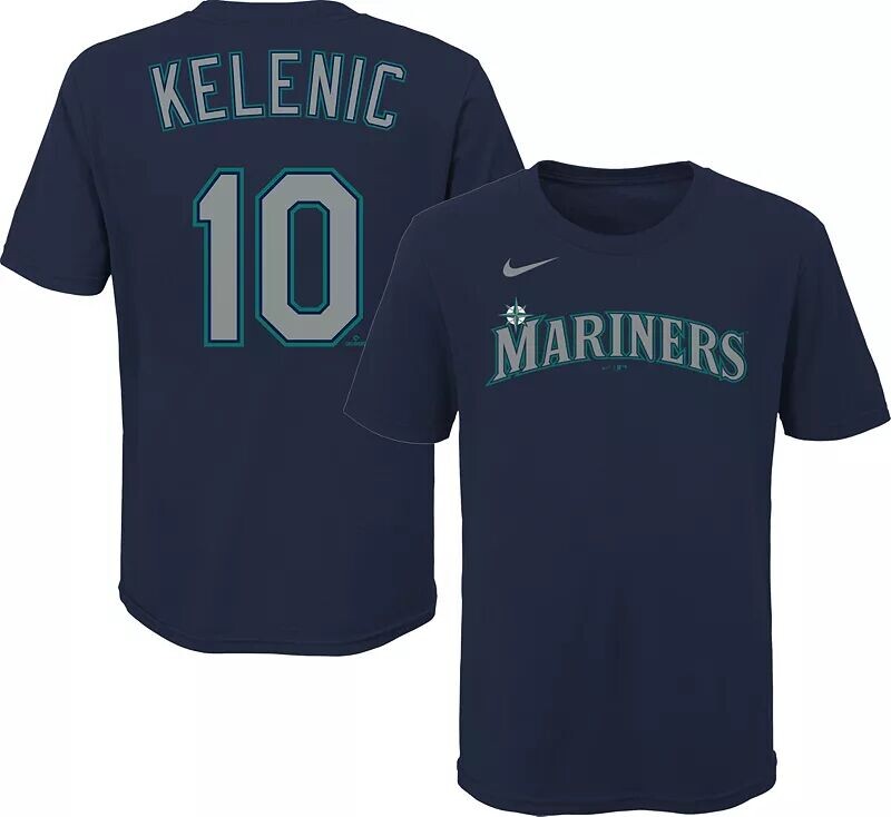 

Темно-синяя футболка Nike Youth Seattle Mariners Jarred Kelenic #10