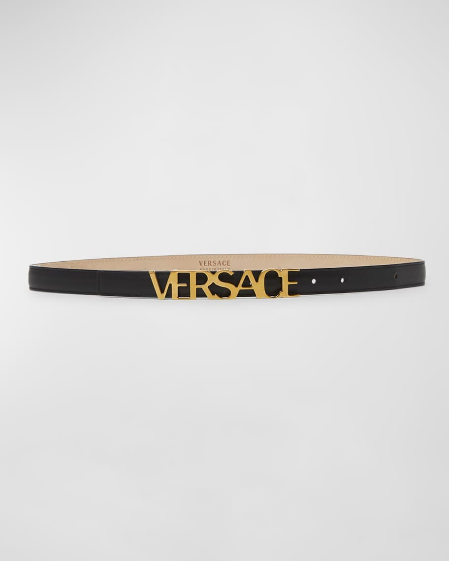 

Узкий кожаный ремень Greca Goddess Versace