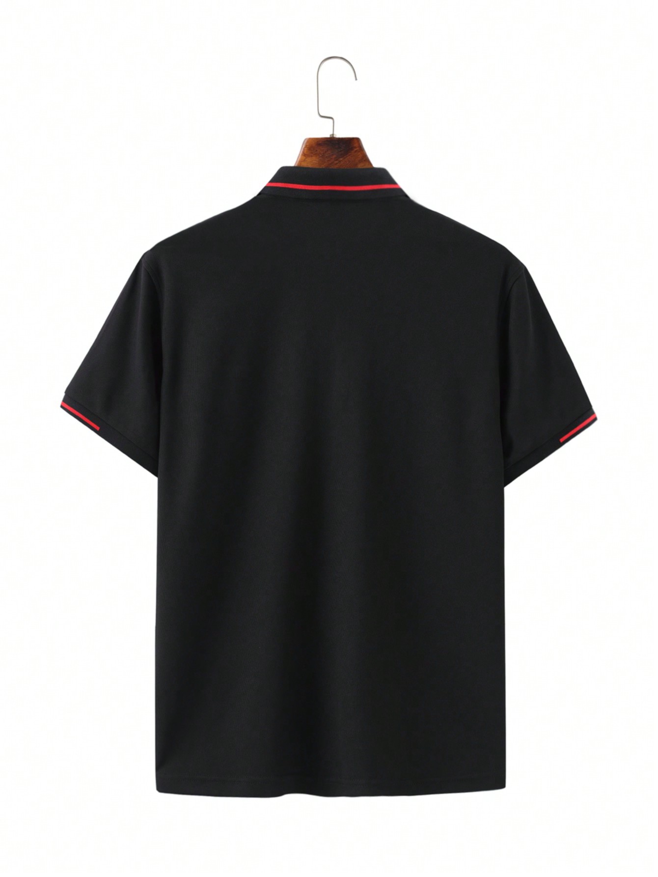 Мужская однотонная рубашка-поло с короткими рукавами, черный