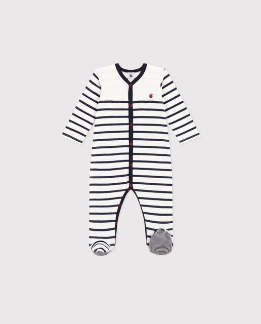 

Бархатная пижама в полоску для малышей Petit Bateau, белый
