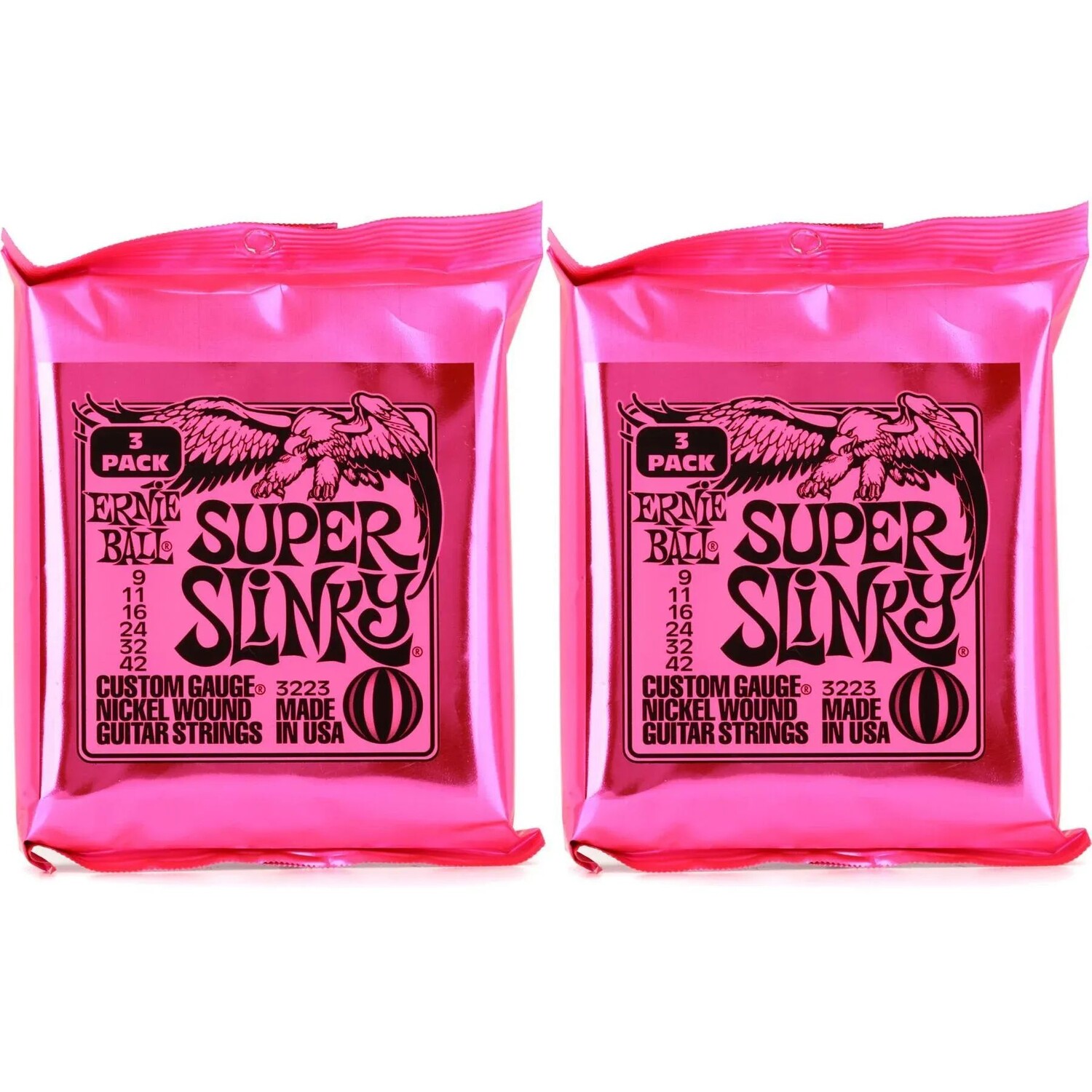 

Струны для электрогитары Ernie Ball 3223 Super Slinky с никелевой обмоткой — .009-.042 (6 шт. в упаковке)