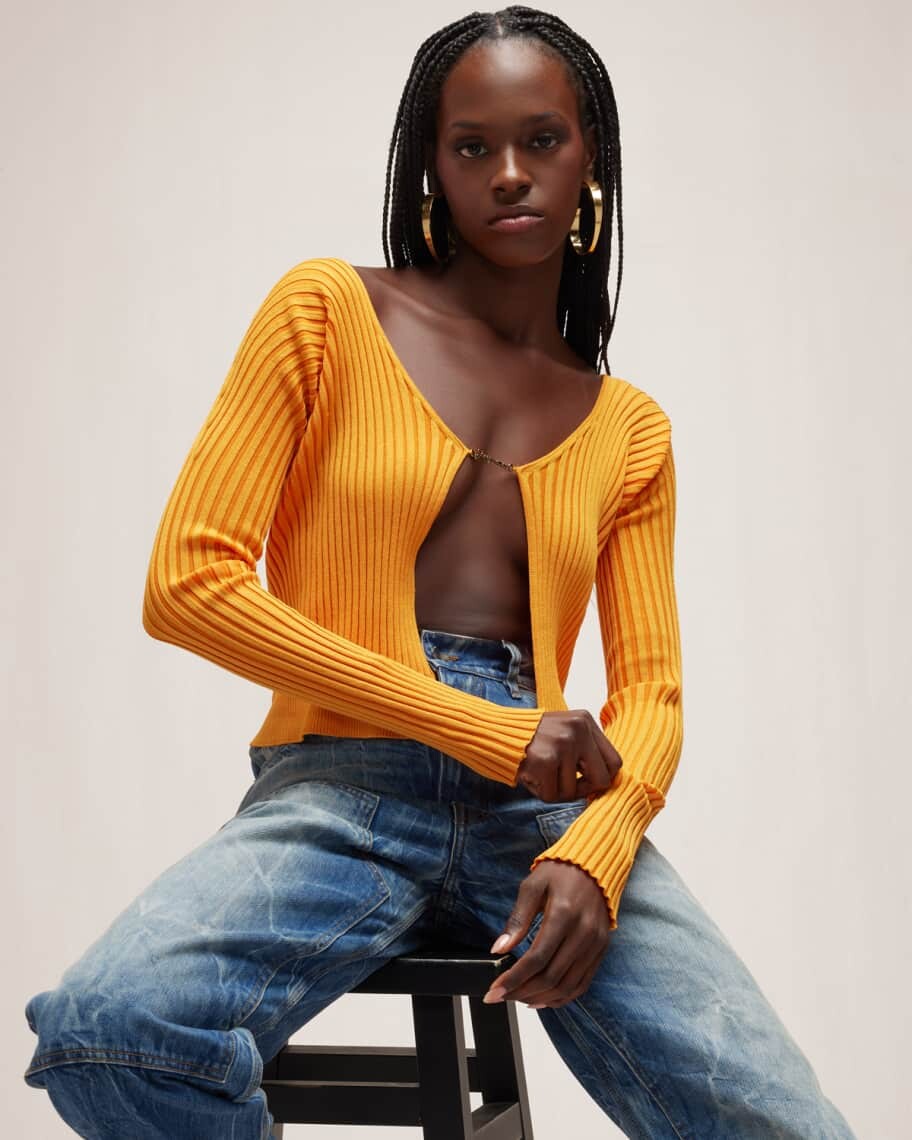

Кардиган в рубчик с логотипом Palu Jacquemus