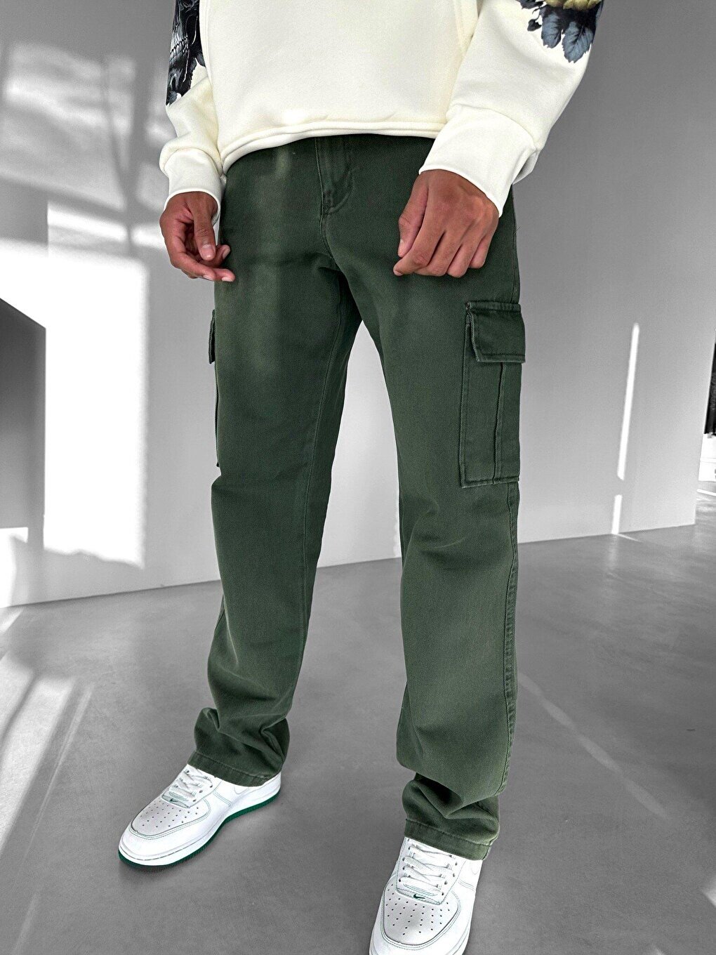 

Брюки-карго Baggy Fit, зеленые ablukaonline, Зеленый