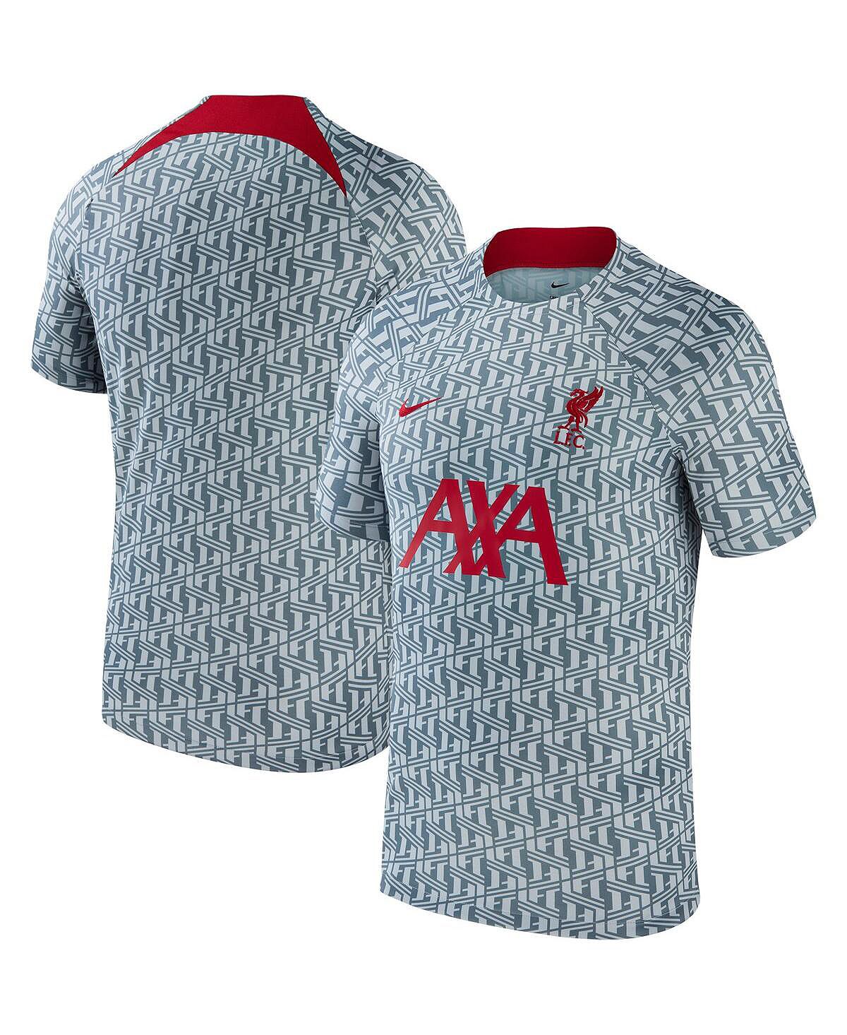 Мужская серая предматчевая футболка Liverpool 2023 Nike