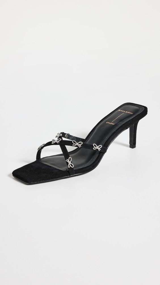 

Сандалии Black Suede Studio Ari Embellished, черный