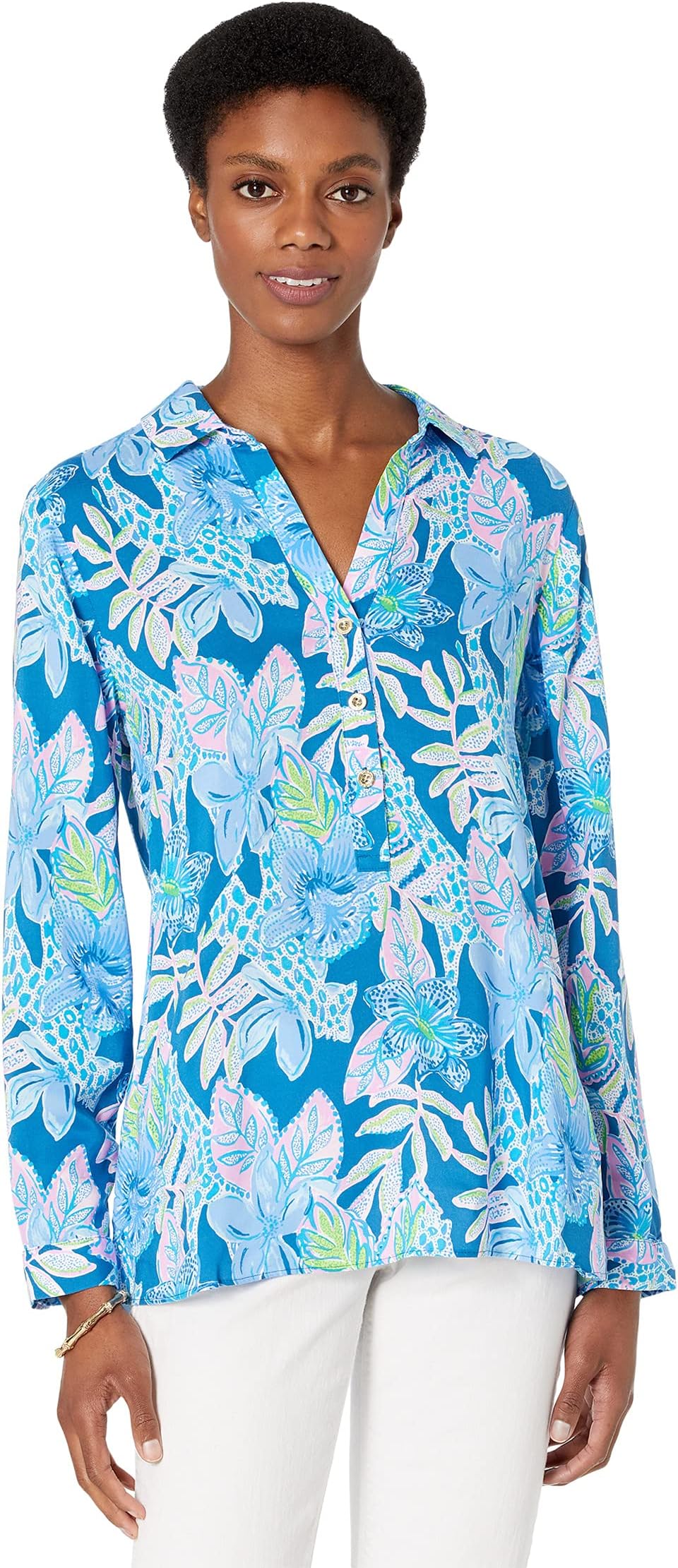 Туника Лилит Lilly Pulitzer, цвет Macaw Blue Tall Me About It