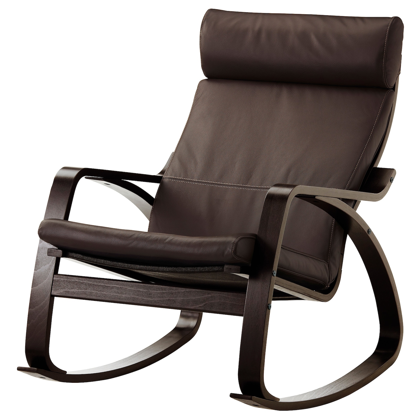 ПОЭНГ Кресло-качалка, черно-коричневый/Глосе темно-коричневый POÄNG IKEA кресло для геймеров drift dr550 коричневый