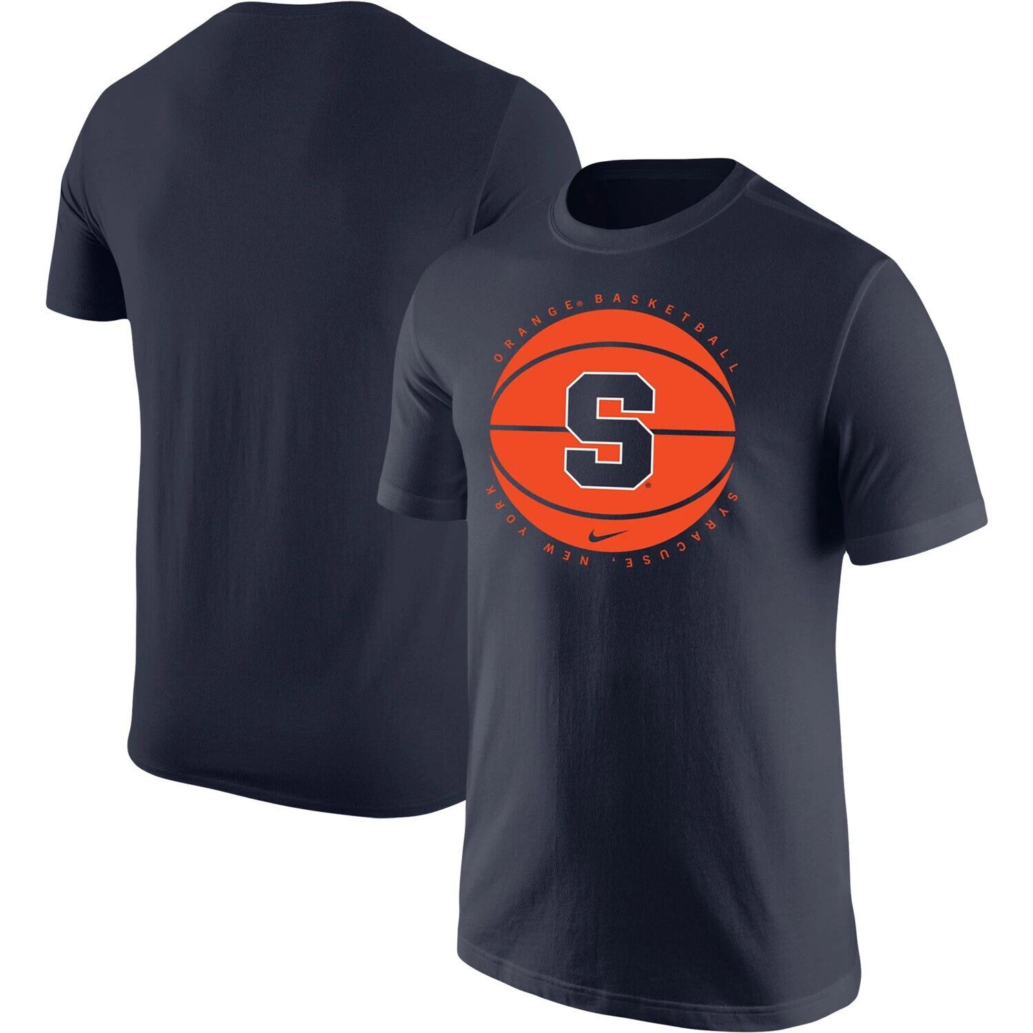 

Мужская темно-синяя оранжевая баскетбольная футболка с логотипом Syracuse Nike, Синий