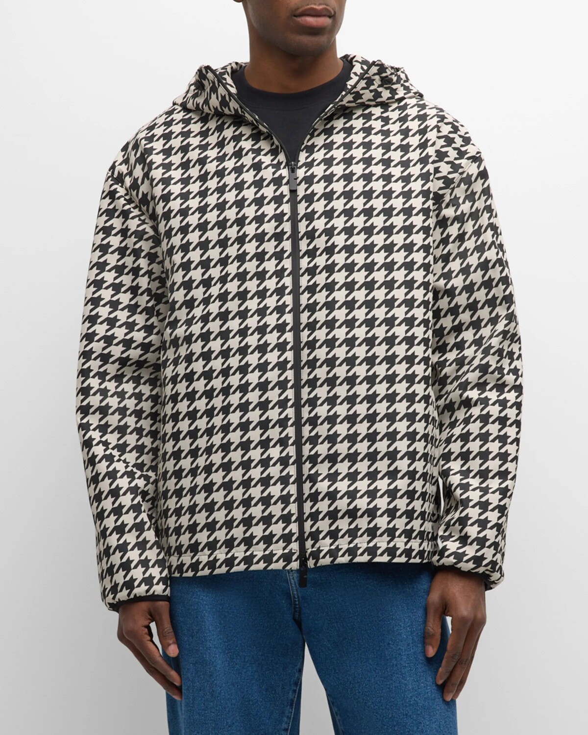 

Мужской анорак с узором «гусиные лапки» Burberry, цвет Black Ip Print