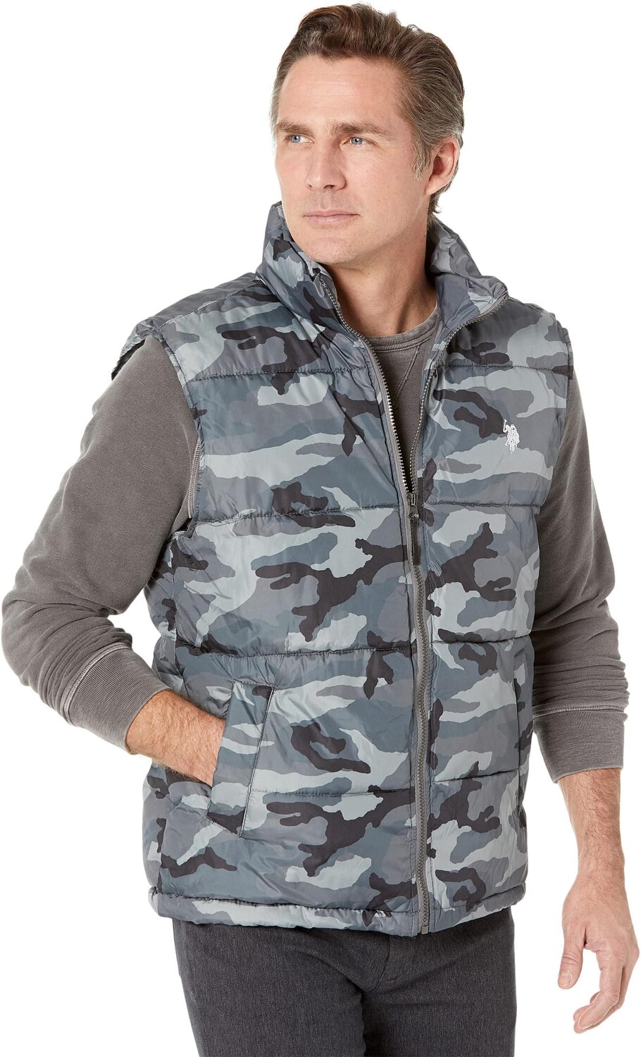 

Утепленный жилет U.S. POLO ASSN. Signature Vest Camo, черный