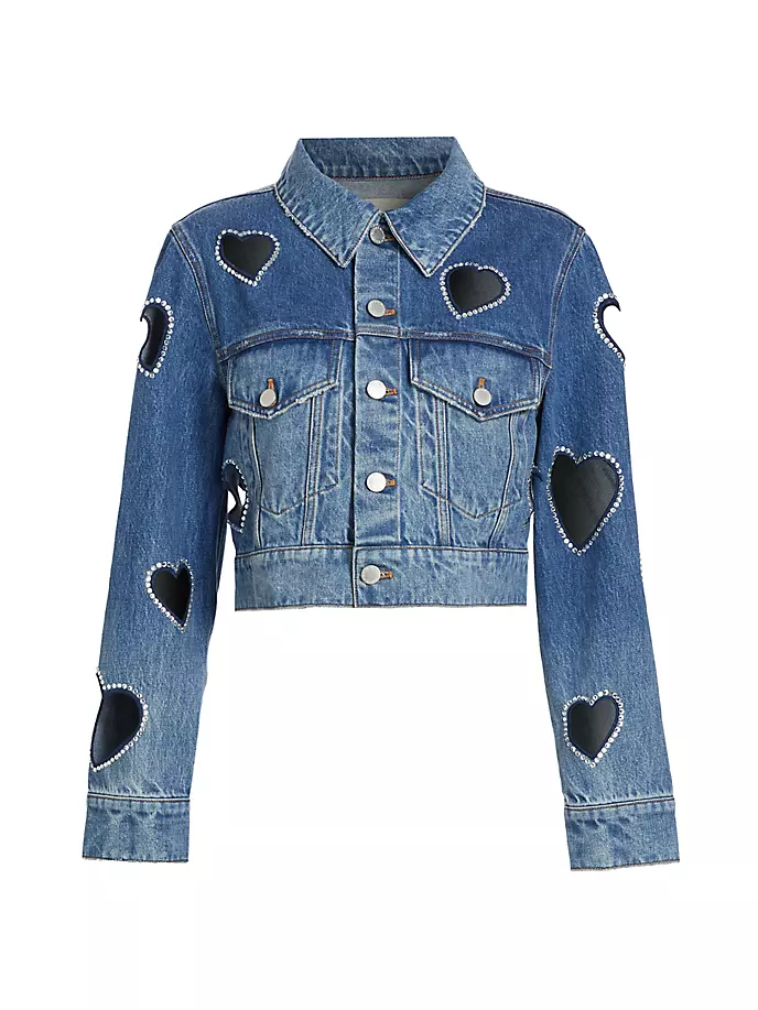 

Джинсовая куртка Jeff Heart с вырезами Alice + Olivia, цвет true blues dark