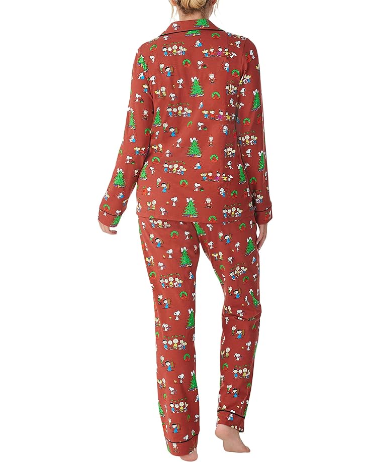 Пижамный комплект Bedhead PJs Long Sleeve Classic PJ Set, цвет Peanuts Holiday Party