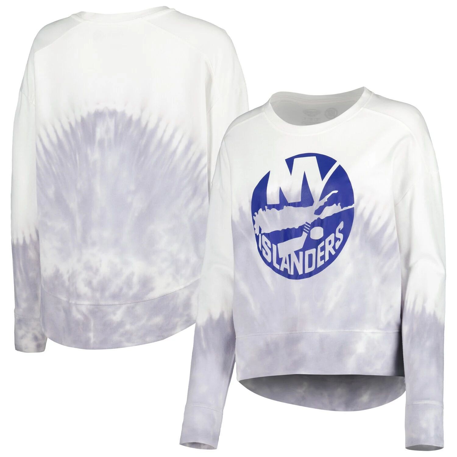 

Женская футболка Concepts Sport серо-белого цвета с длинными рукавами New York Islanders Orchard Tie Dye