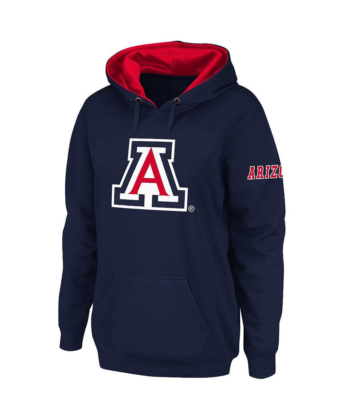 цена Женский темно-синий пуловер с капюшоном и большим логотипом Arizona Wildcats Stadium Athletic, темно-синий