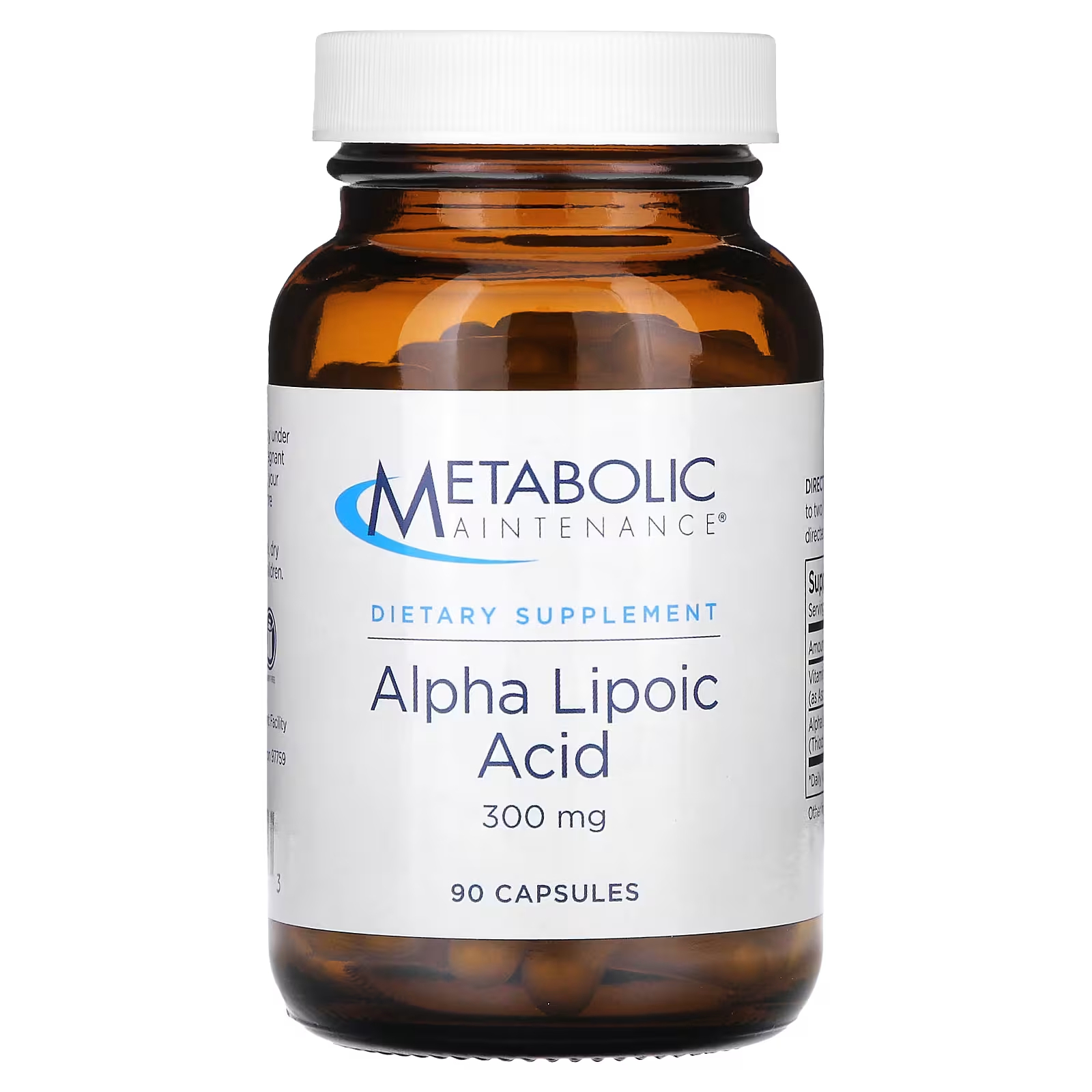 Альфа-липоевая кислота Metabolic Maintenance 300 мг, 90 капсул metabolic maintenance l метилфолат 10 мг 90 капсул