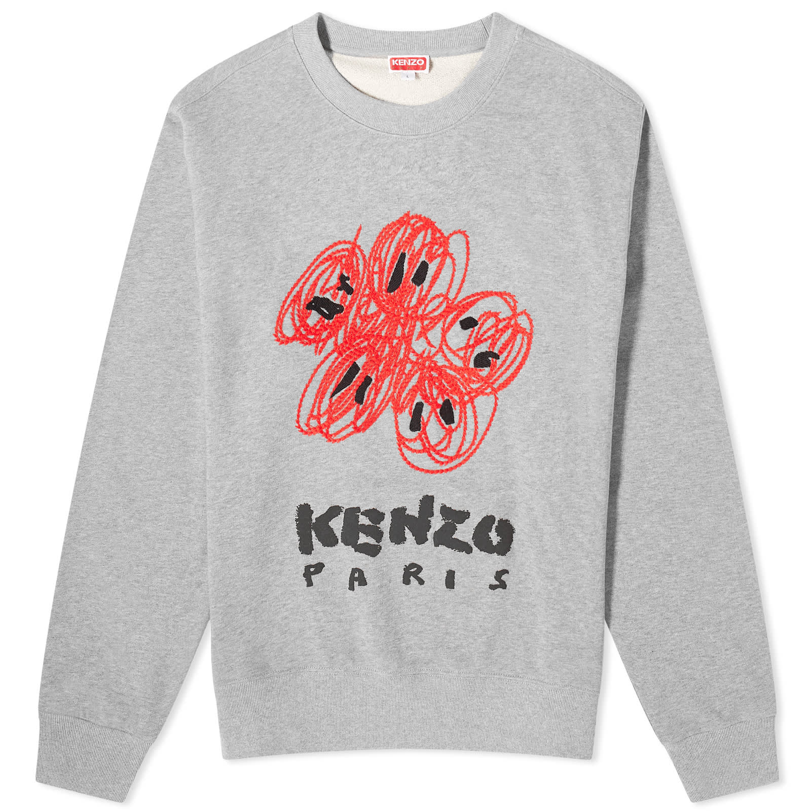 Свитшот Kenzo Drawn Varsity, цвет Pearl Grey market varsity hand drawn hoodie