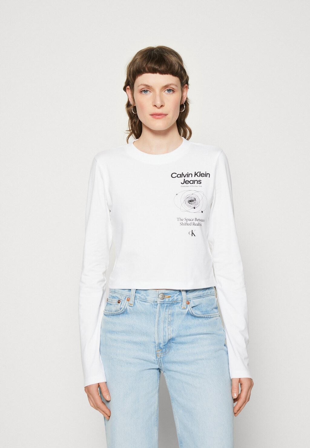 

Рубашка с длинным рукавом Calvin Klein Jeans, ярко-белый/черный