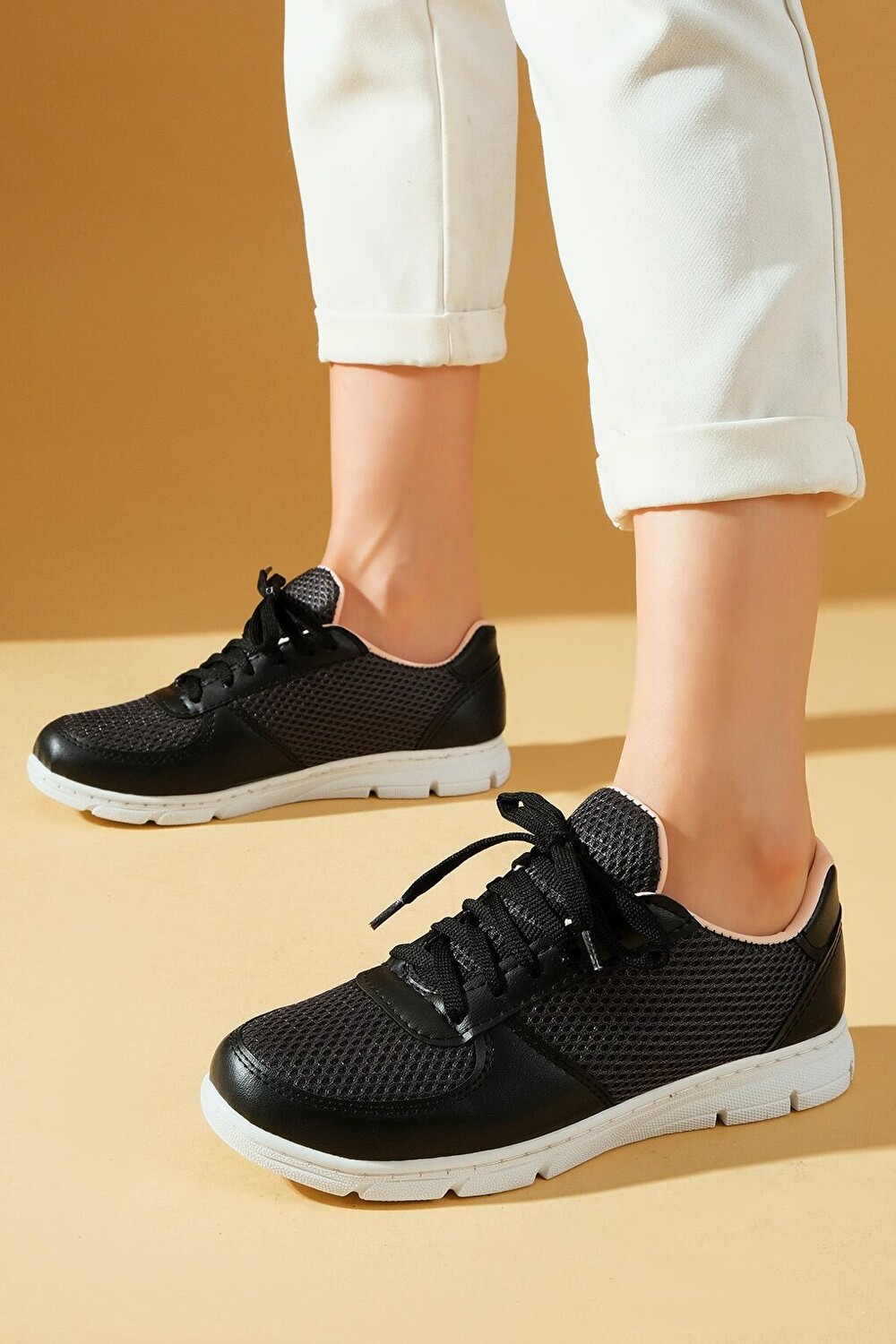 

Женские кроссовки Comfort Sole Mesh A1971-20BlackSmoked Pembe Potin