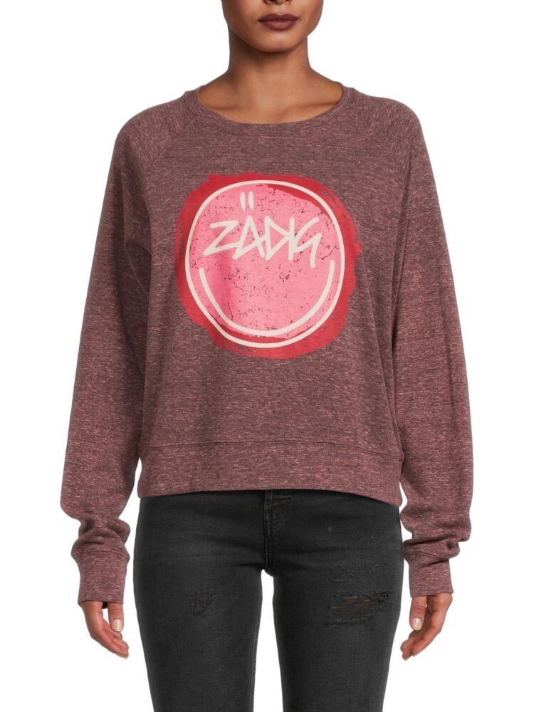 

Толстовка Grace Happy с рисунком Zadig & Voltaire, цвет Light Pink