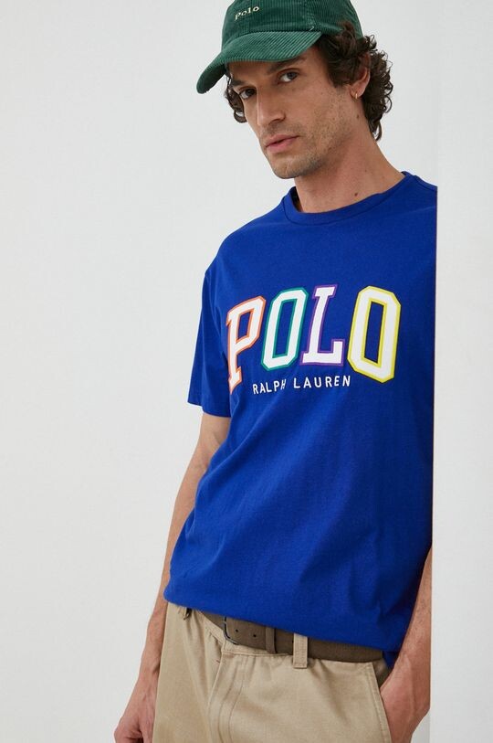 

Хлопковая футболка Polo Ralph Lauren, синий