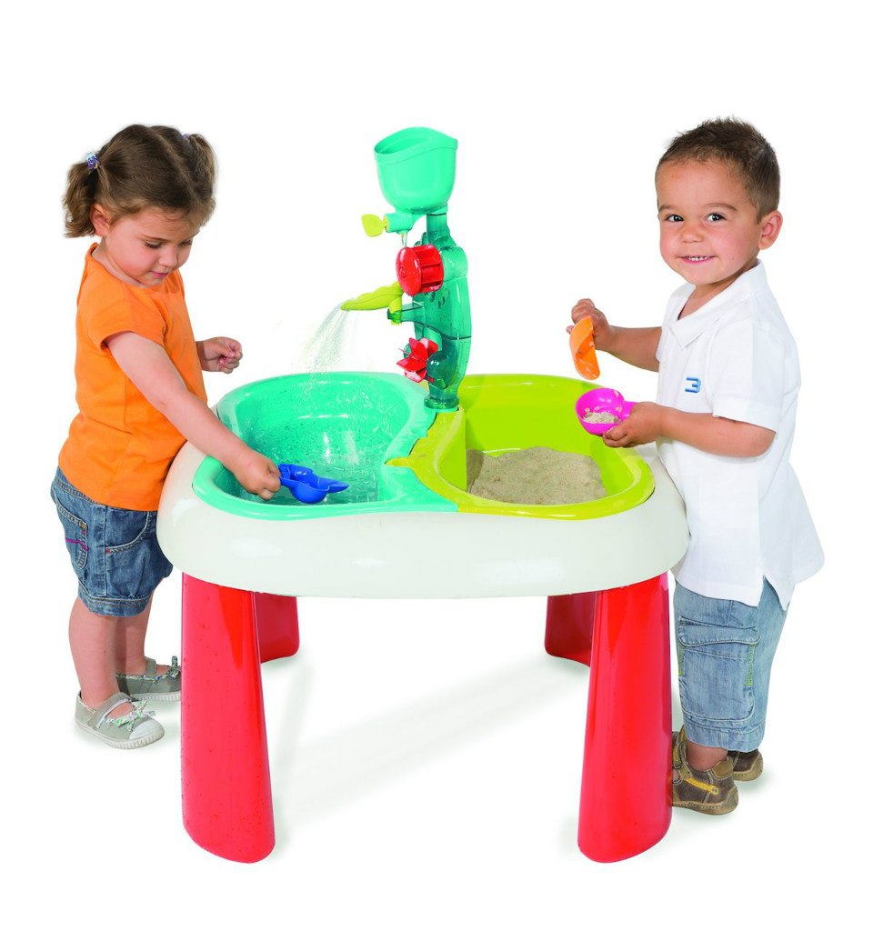 Стол игровой Smoby для песочницы и воды, белый / зеленый / красный