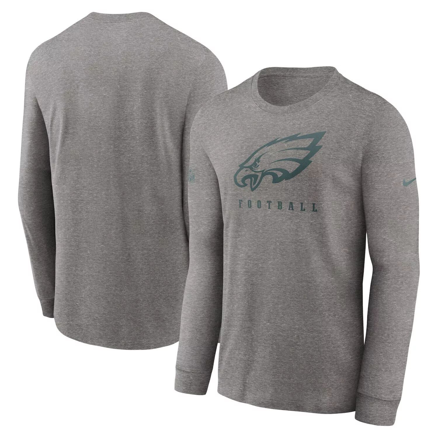 

Мужская футболка с длинным рукавом Heather Grey Philadelphia Eagles Sideline Performance Nike