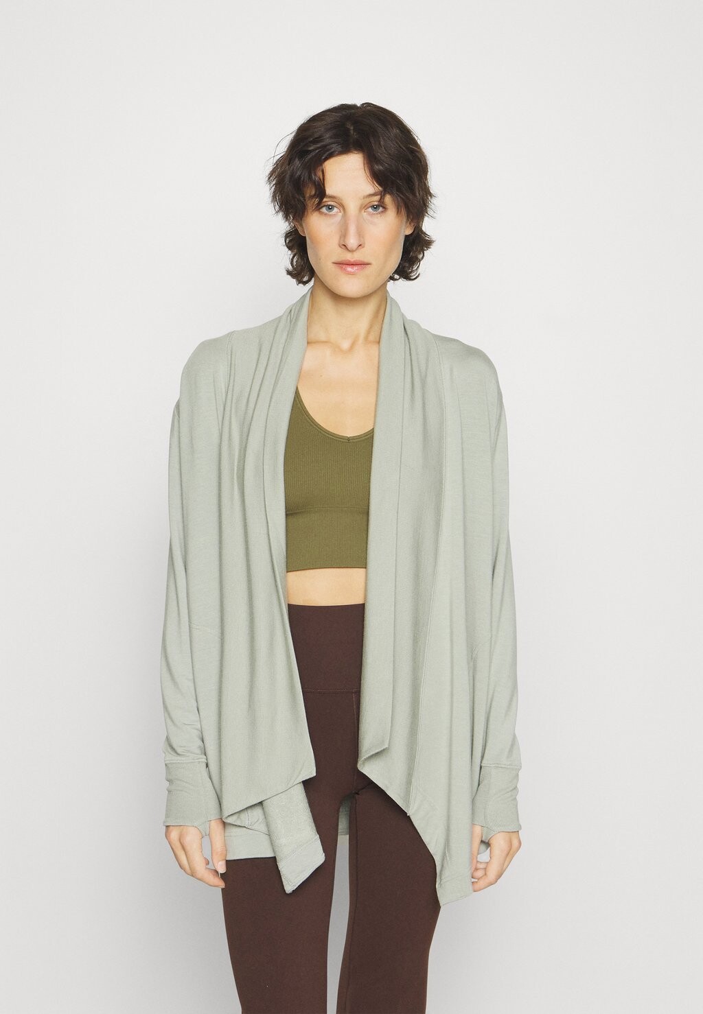 

Толстовка на молнии Athleta PRANAYAMA RESTORE WRAP, цвет fern green