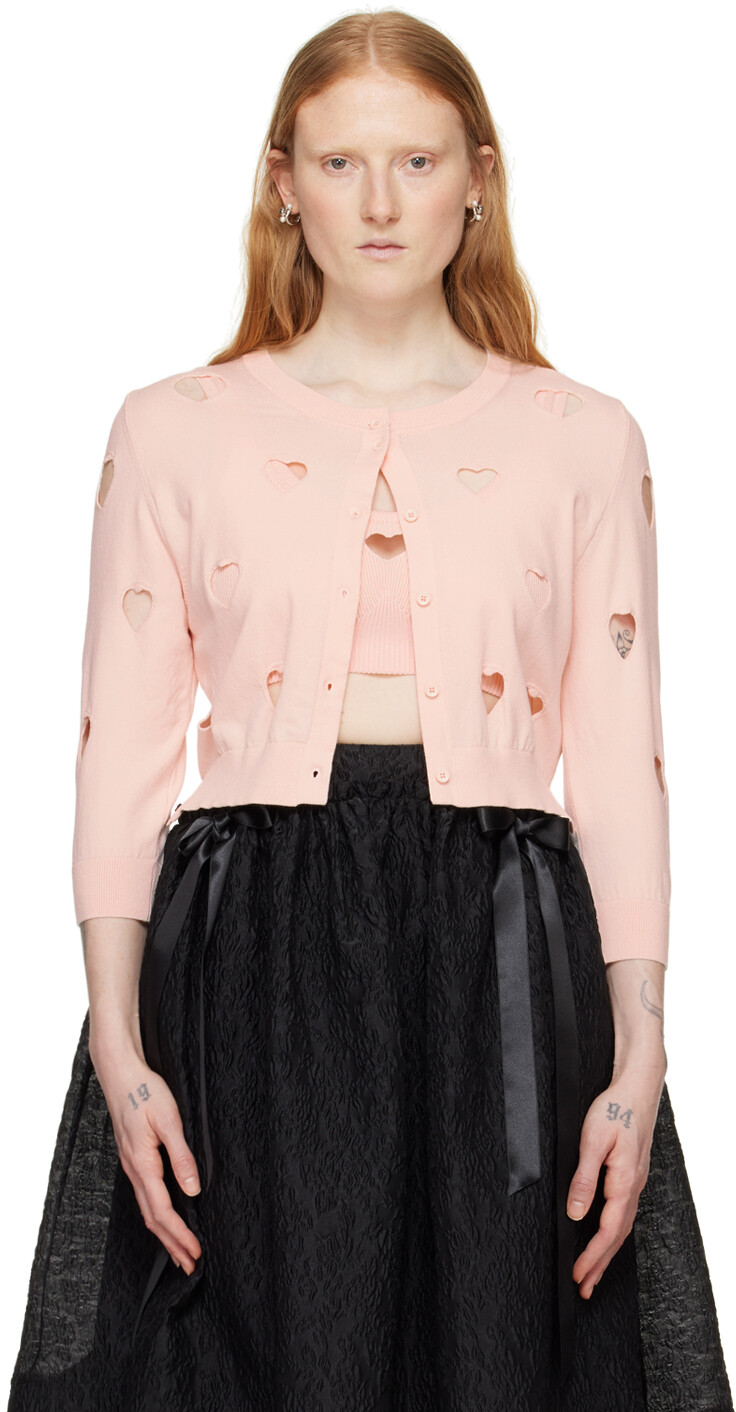 

Розовый кардиган с сердечком Love Simone Rocha