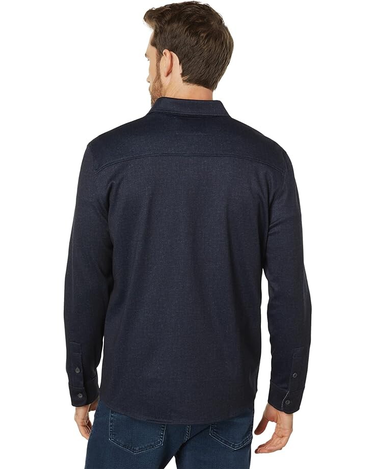 

Рубашка Johnston & Murphy Button Front Indigo Knit Shirt, индиго