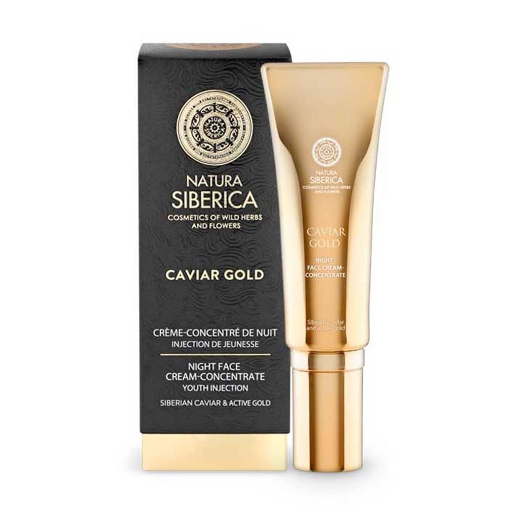 Крем против морщин Caviar gold crema facial activadora de noche rejuvenecedora Natura siberica, 30 мл омолаживающий крем для лица 50 мл