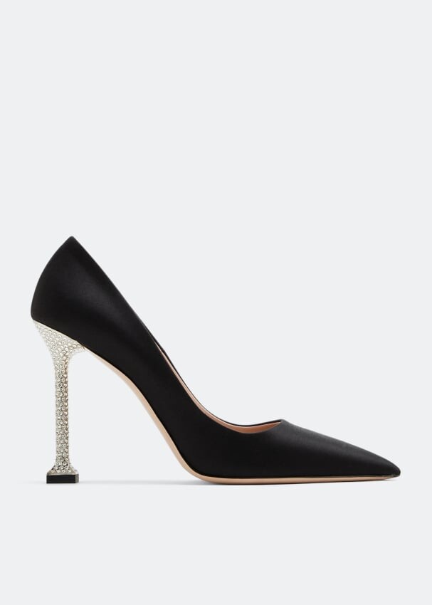 

Туфли Miu Miu Satin Crystal Heel, черный