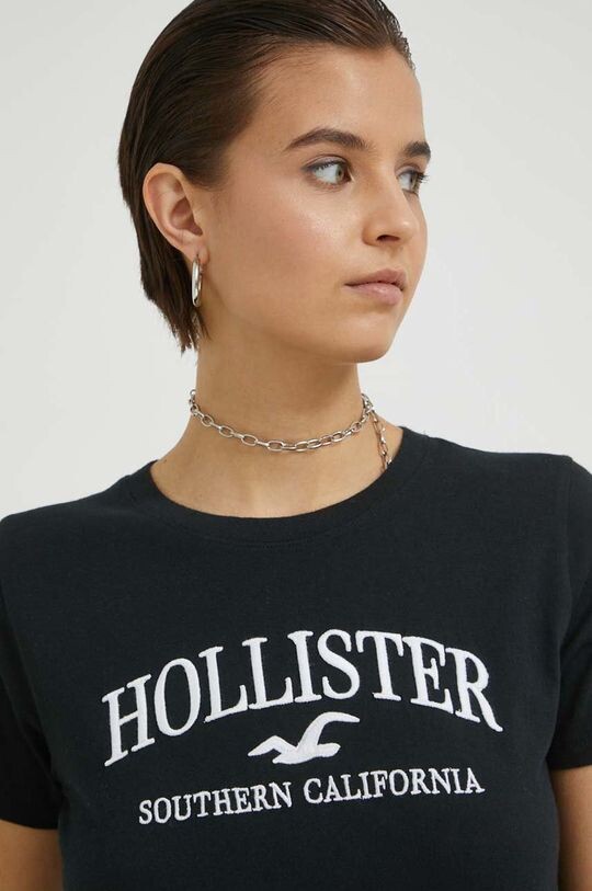 

Компания Холлистер хлопковая футболка Hollister Co., черный