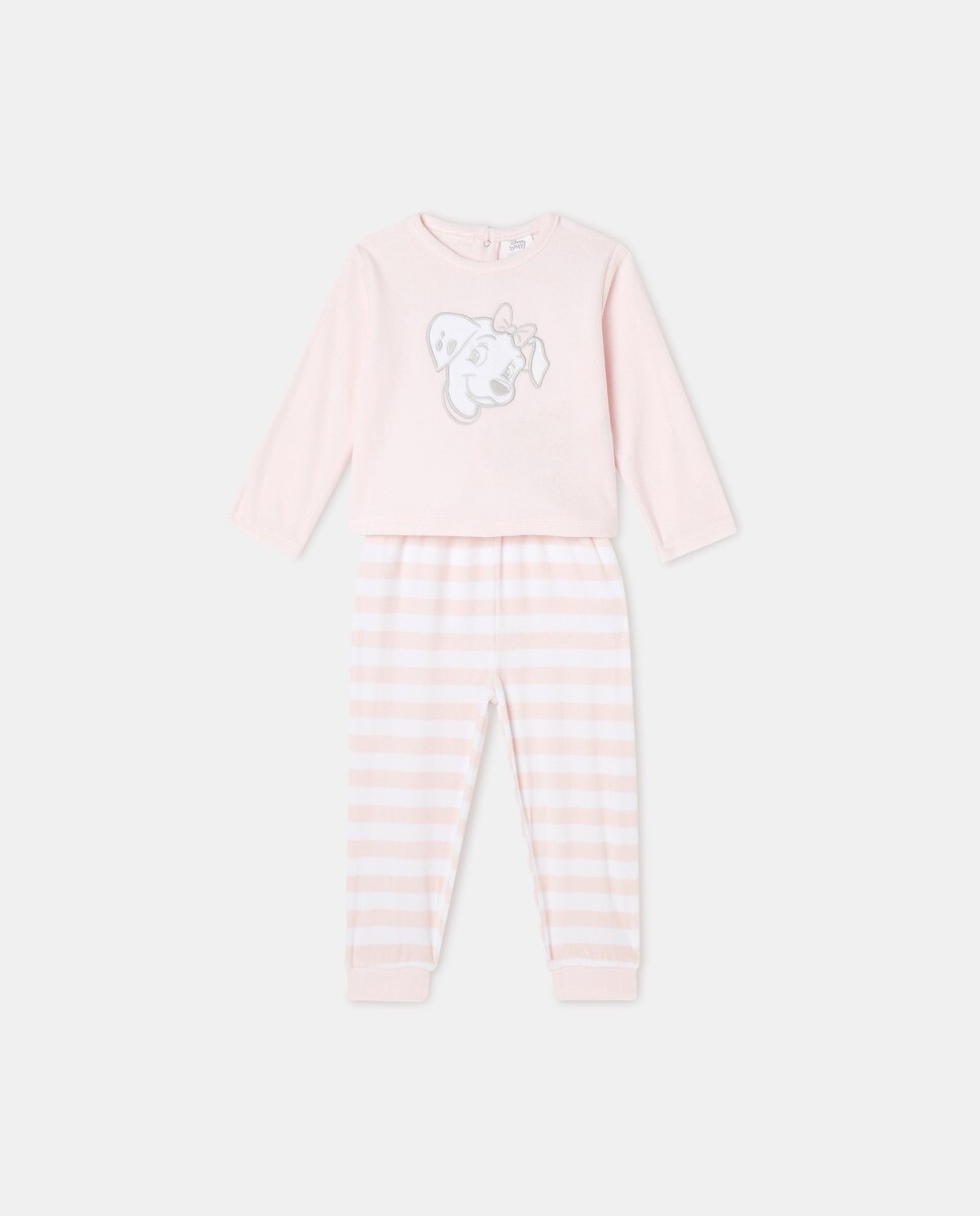 

Велюровая детская пижама 101 далматинец Cotton Juice, розовый