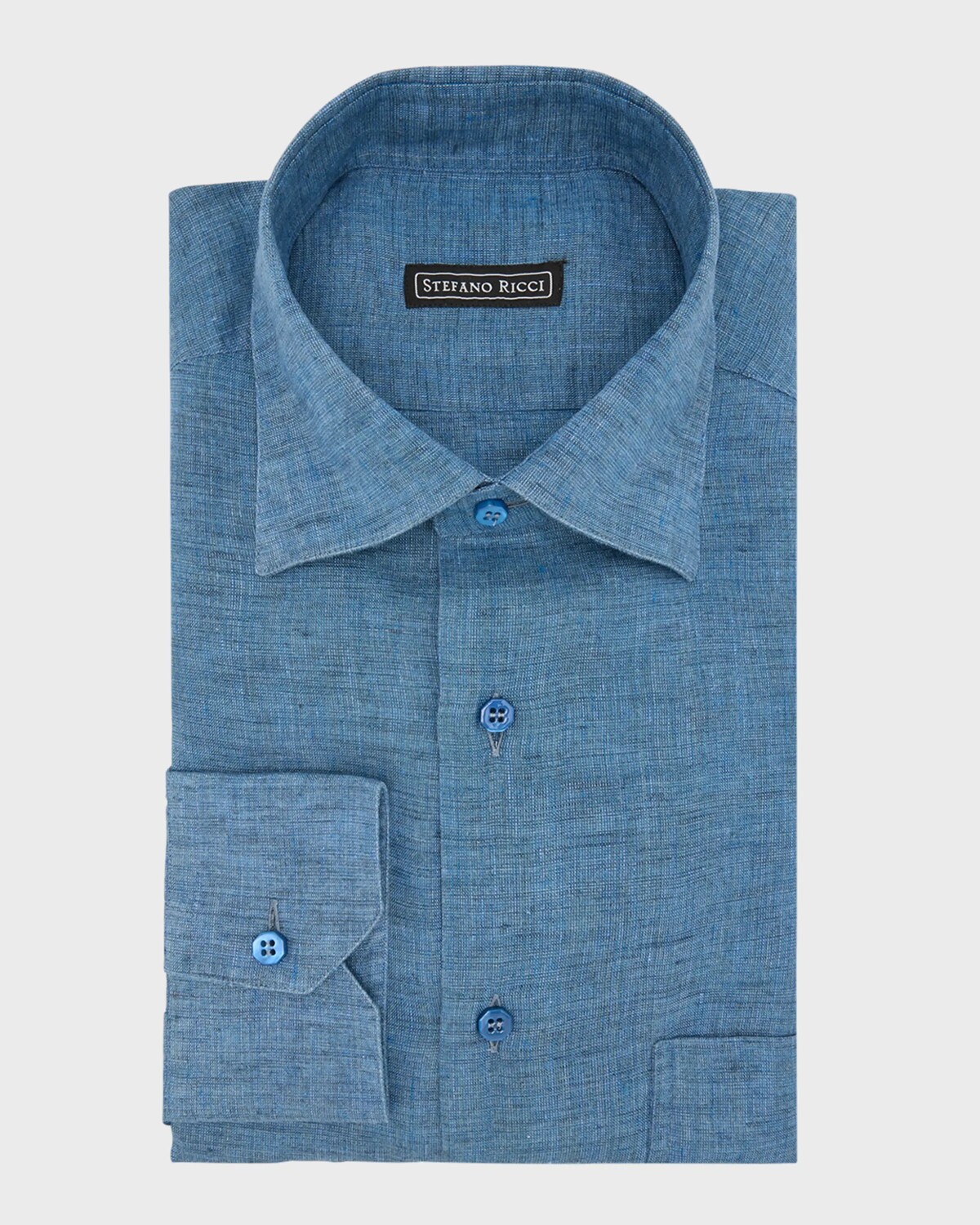 

Мужская льняная спортивная рубашка Stefano Ricci, цвет Light Blue