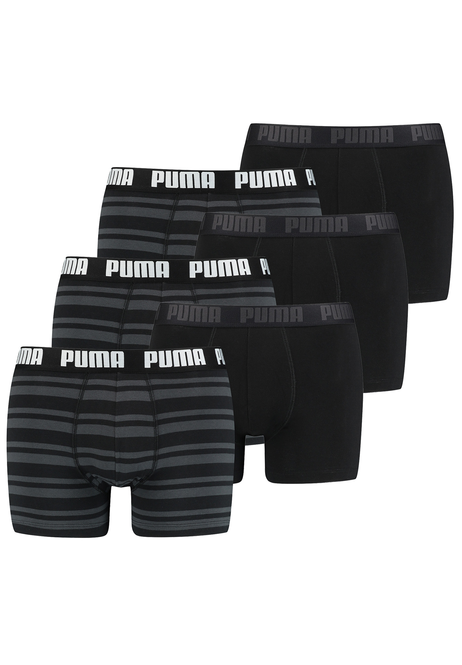 Боксеры Puma Boxershorts HERITAGE STRIPE BOXER 6 шт, цвет 200 - black