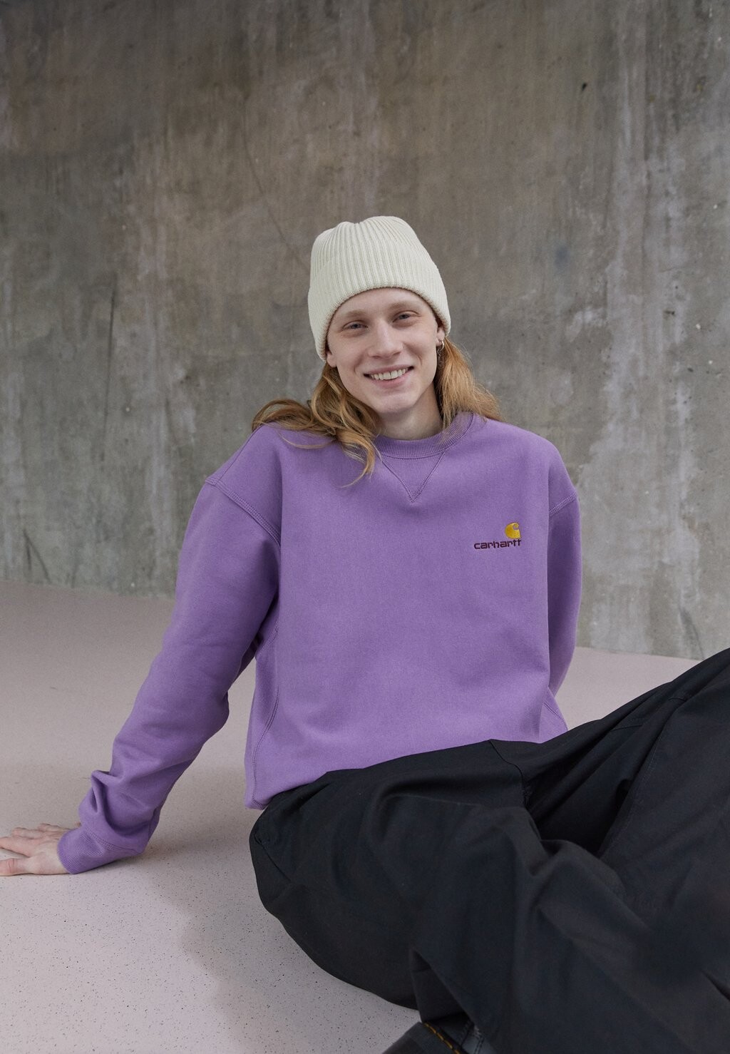 

Толстовка Carhartt WIP American Script, фиолетовый