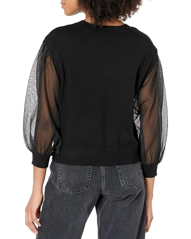 

Топ DKNY Short Sleeve Mix Media Top, черный