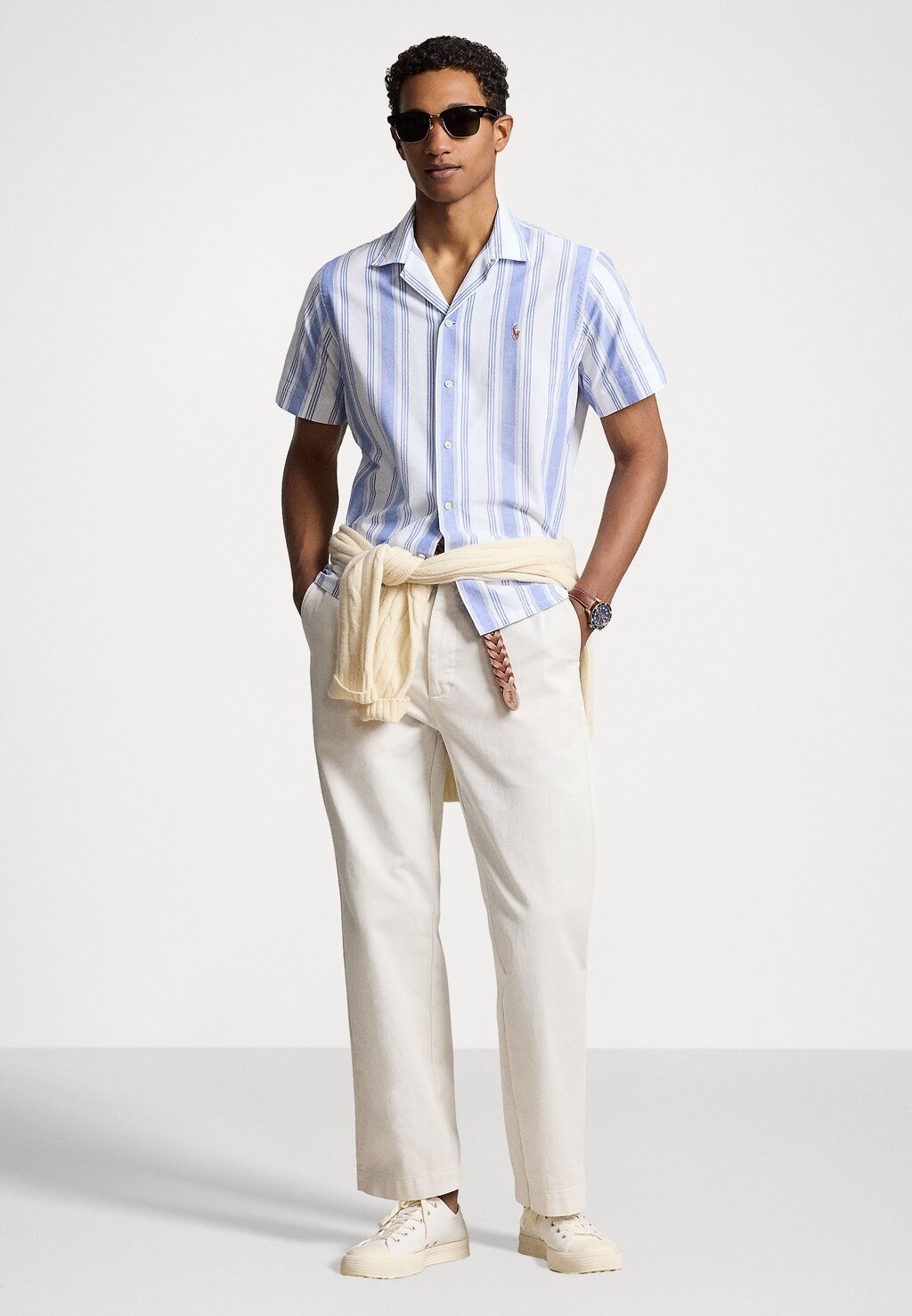 

Рубашка CLASSIC FIT STRIPED OXFORD CAMP SHIRT Ralph Lauren, белый