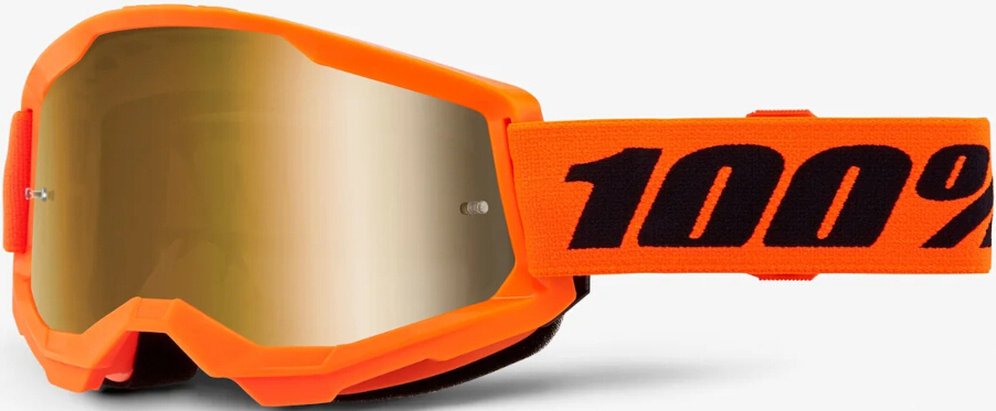 цена 100% хромированные очки для мотокросса Strata 2 Essential 1, оранжевый/черный