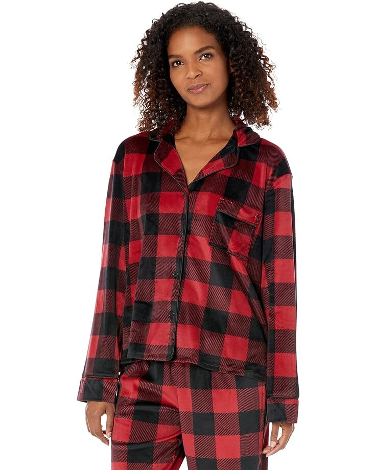 

Пижамный комплект Donna Karan Long Sleeve Sleep PJ Set, цвет Red Plaid