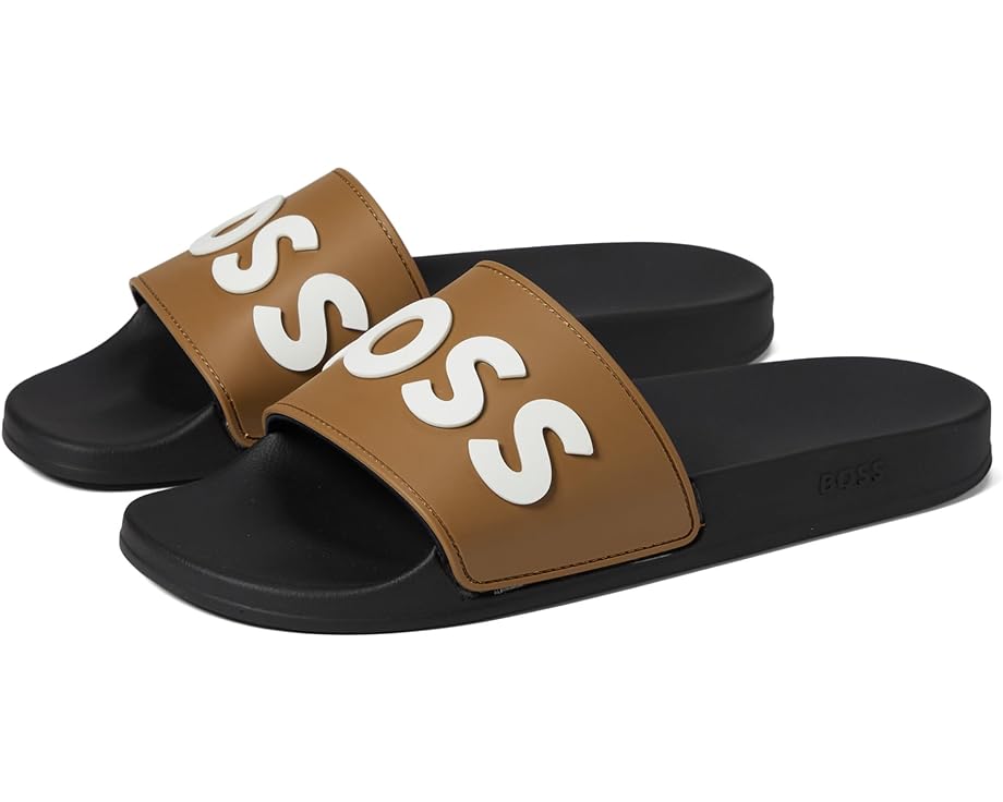 Сандалии BOSS Slide Sandals, цвет Iconic Camel/Black Storm