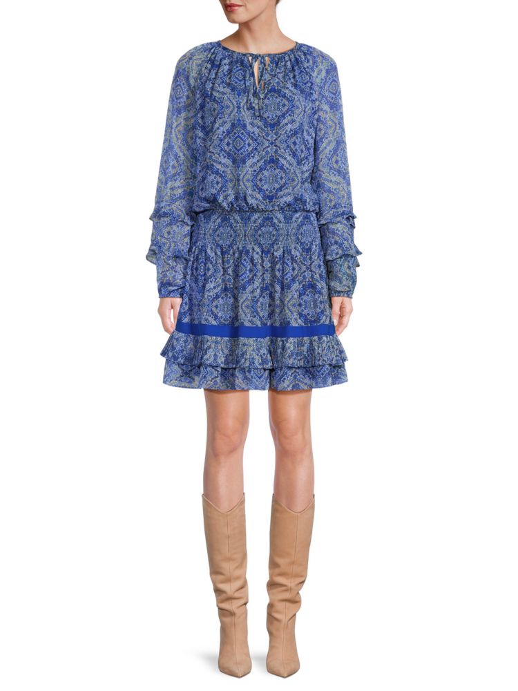 цена Многоярусное мини-платье Mylah со сборками Ramy Brook, цвет Royal Blue