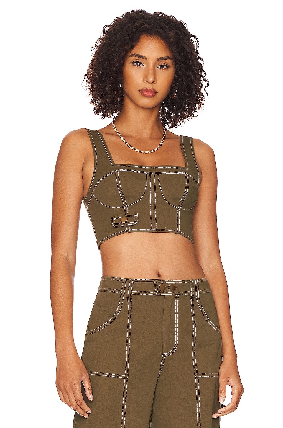 

Топ LPA Nia Corset Crop, цвет Olive Green