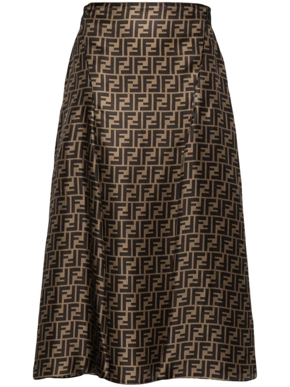 

FENDI юбка миди с узором FF, коричневый