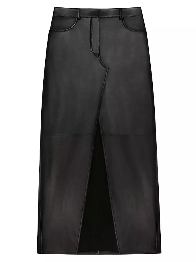 

Кожаная юбка с разрезом Givenchy, черный