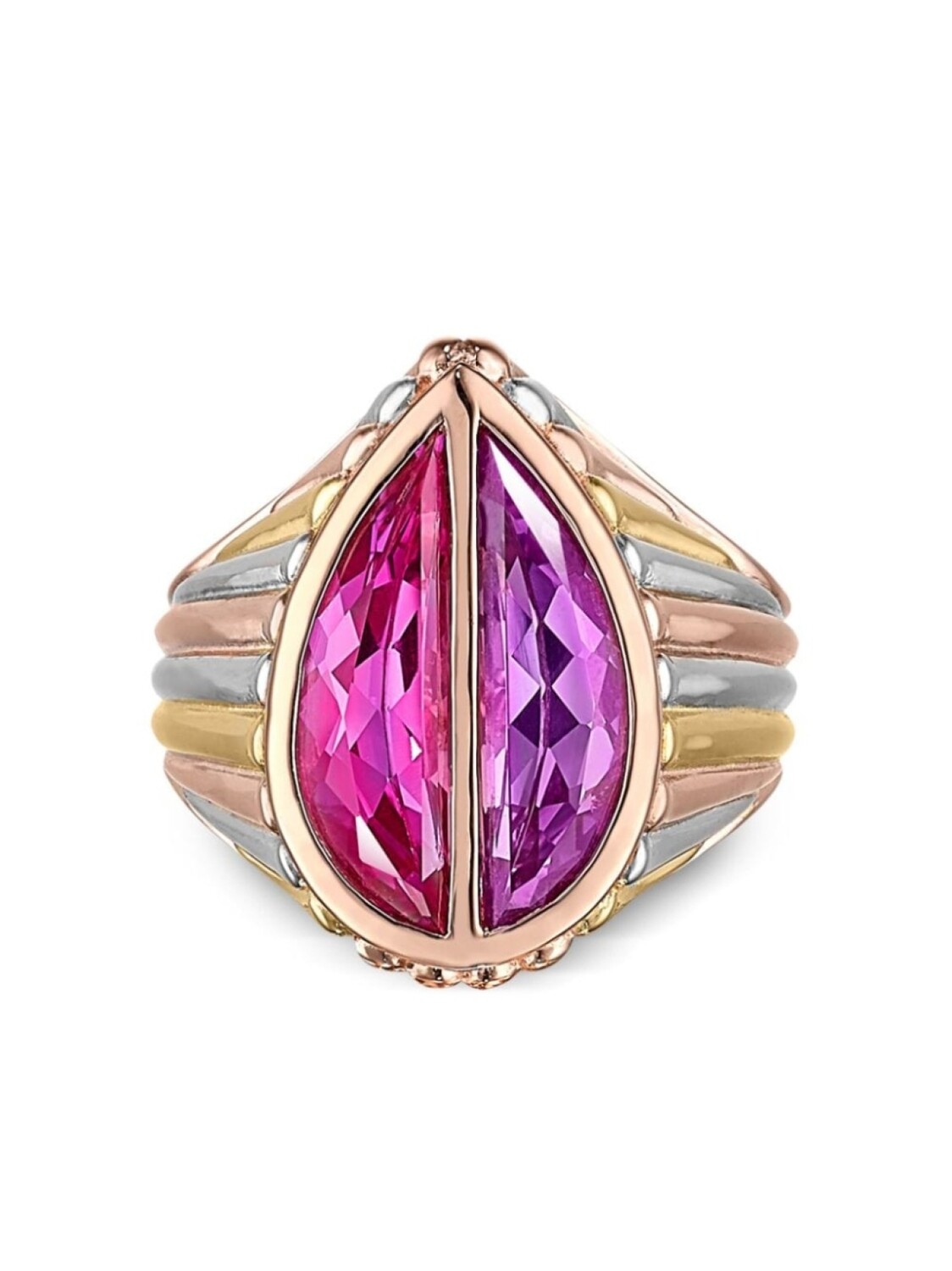 

Позолоченный перстень Amethyst Pear Signet Anabela Chan, розовый