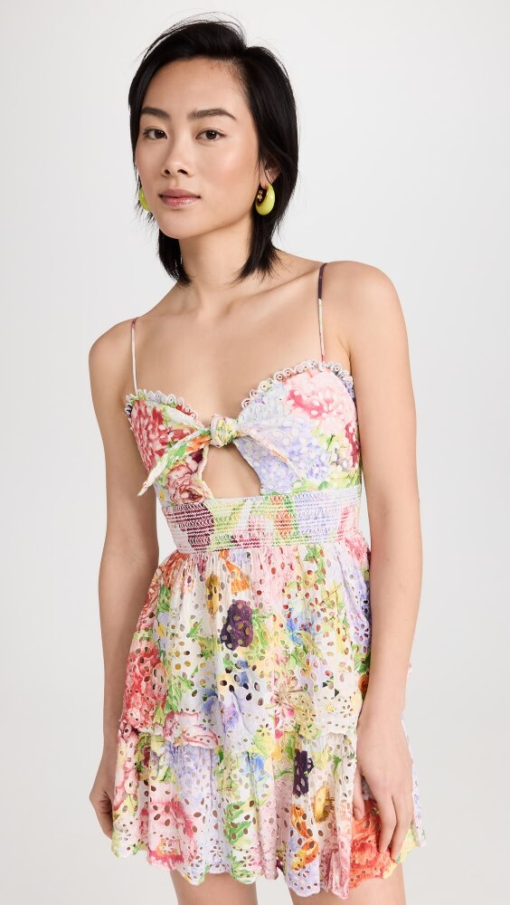 

Платье мини alice + olivia Fina Tie Front Waist Ruffle