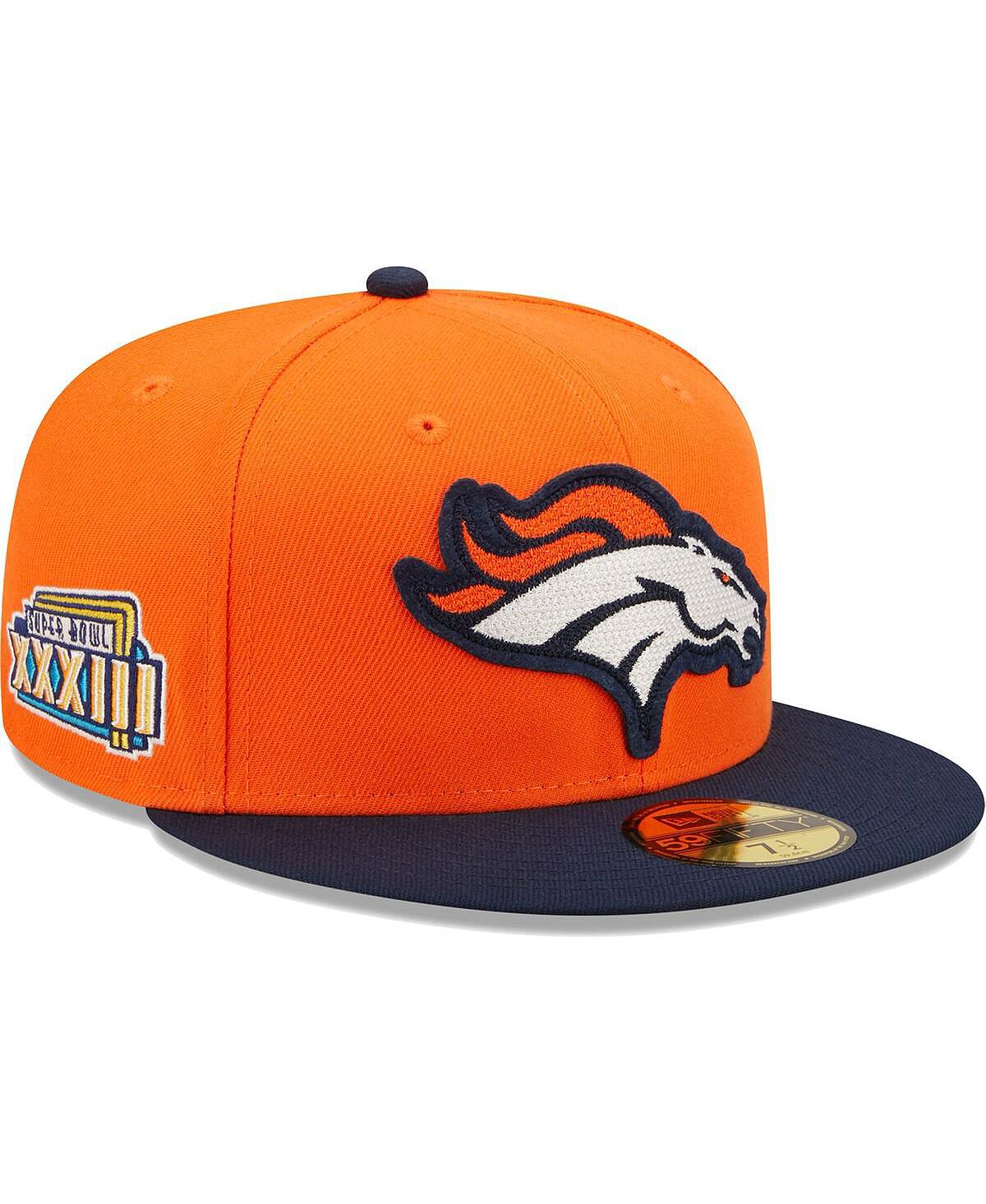 

Мужская оранжево-темно-синяя шляпа Denver Broncos Super Bowl XXXIII Letterman 59Fifty. New Era