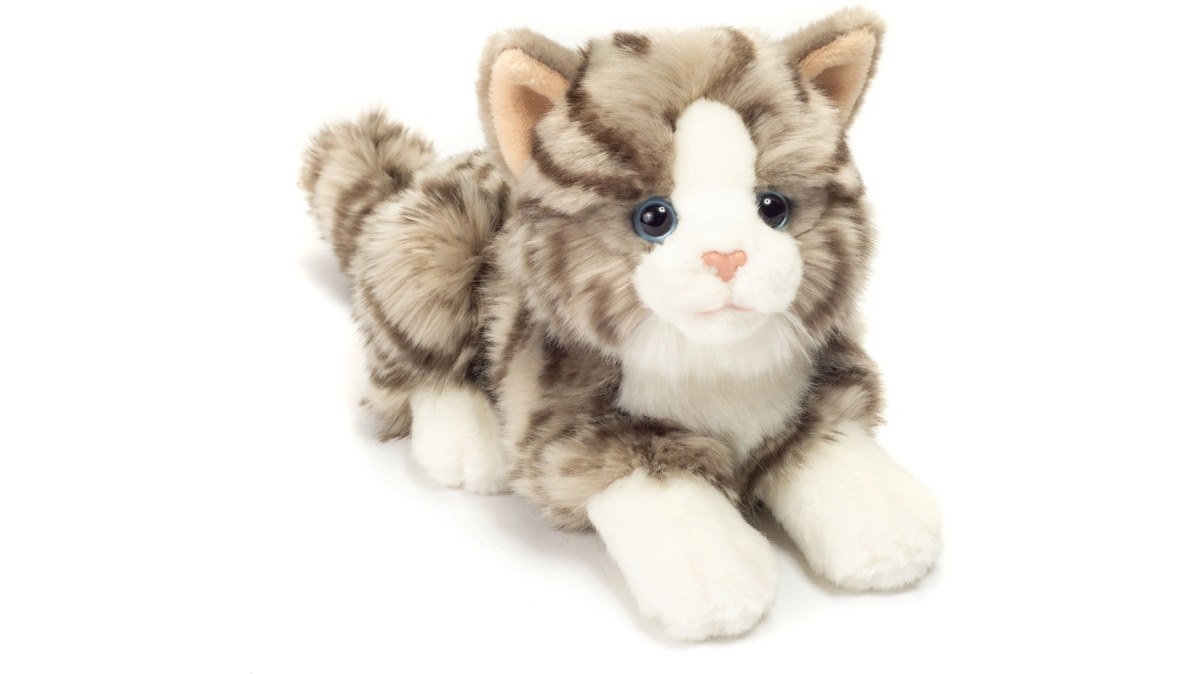 Кот лежащий серый, 20 см Teddy-Hermann брелок huggy wuggy плюш синий 20 см